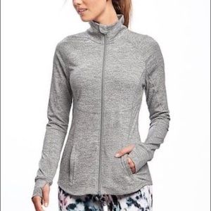 Old Navy Active Go Dry Fitted Herringbone Track Jacket with Thumbholes